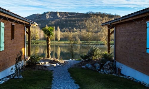Lac, Pyrénées, nature, verdure, chalets, Montréjeau, Haute-Garonne, résidence hôtellière