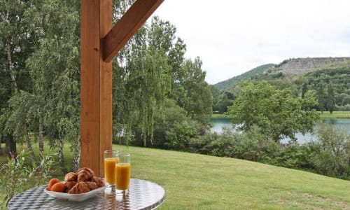 Lac, Pyrénées, nature, verdure, chalets, Montréjeau, Haute-Garonne, résidence hôtellière