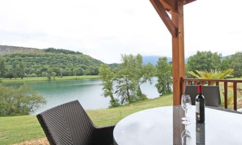 Lac, Pyrénées, nature, verdure, chalets, Montréjeau, Haute-Garonne, résidence hôtellière