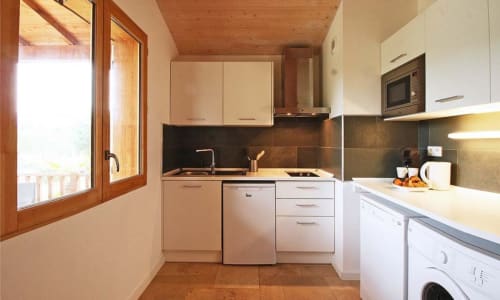 Cuisine, pierre, bois, chalet