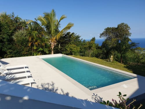 ile de la réunion, piscine, transat, plage piscine, vue mer, les coeurs d'amants