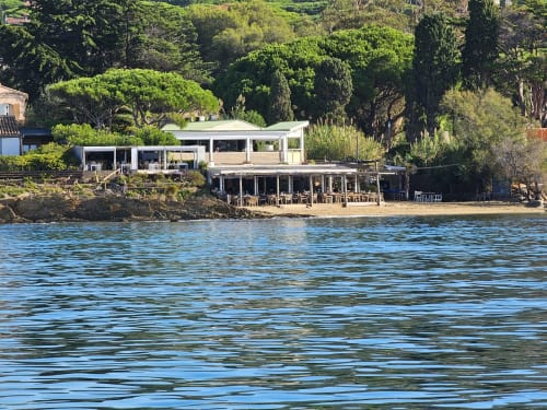 Villa Sigahi beachfront B&B in La Croix Valmer with waterfront restaurant and Mediterranean trees