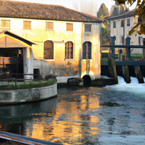 Vecchi mulini lungo il fiume Sile nel Quartiere dei Mulini