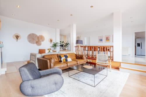 double salon, vue mer, maison de vacances, 16 personnes, cheminée