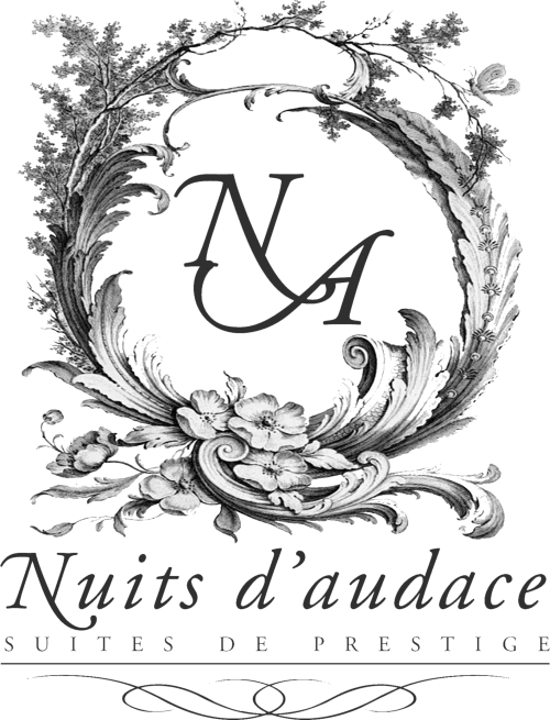 visuel du site nuits d'Audace en noir et blanc raffinement et luxe suites de prestige

