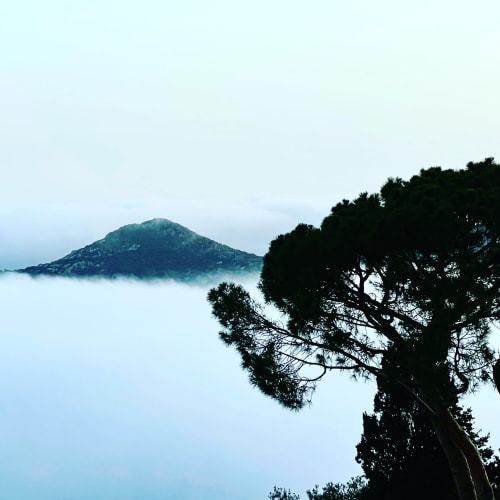 Vue sur cap corse en hiver