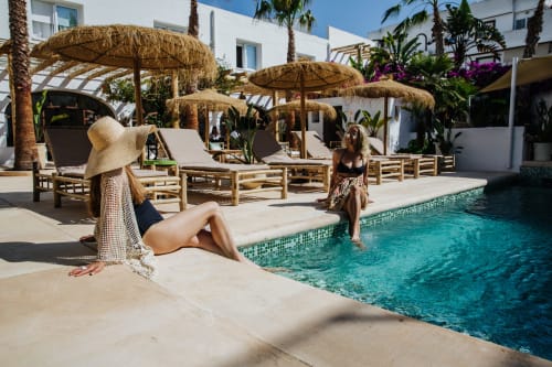 sunbeds cocktails Terrace pool  La Bohemia del rio, Ibiza boutique hotel