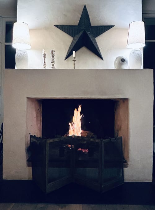 Fire place in winter