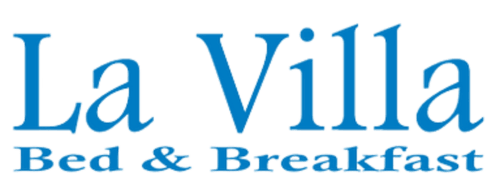 Logo La Villa Bed & Breakfast in blu, struttura di ospitalità a Bari, Italia