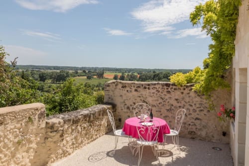 Vue sur la vallée de La Loire aux Gîtes troglodytiques de la Rochère, Noizay