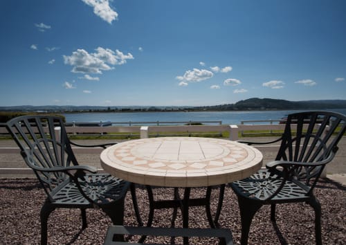 outside seating area .... shore view cottage  ...views of the Beauly firth 