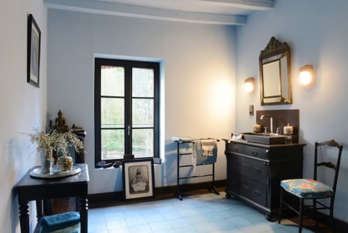 "Salle de Bain Boudoir Pondichérie au Domaine de l'Ocrerie"