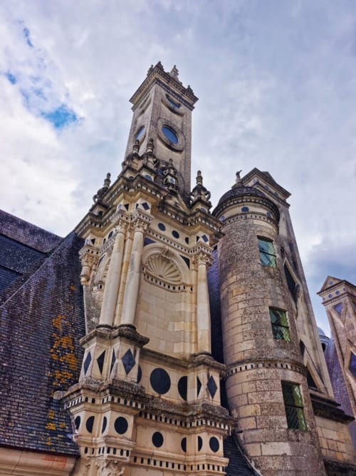 Détail du château de Chambord en Touraine, France