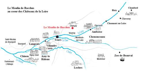 le Moulin de Bacchus chambres d'hôtes chateaux de la loire