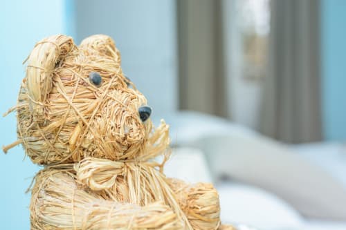Ourson en paille de décoration