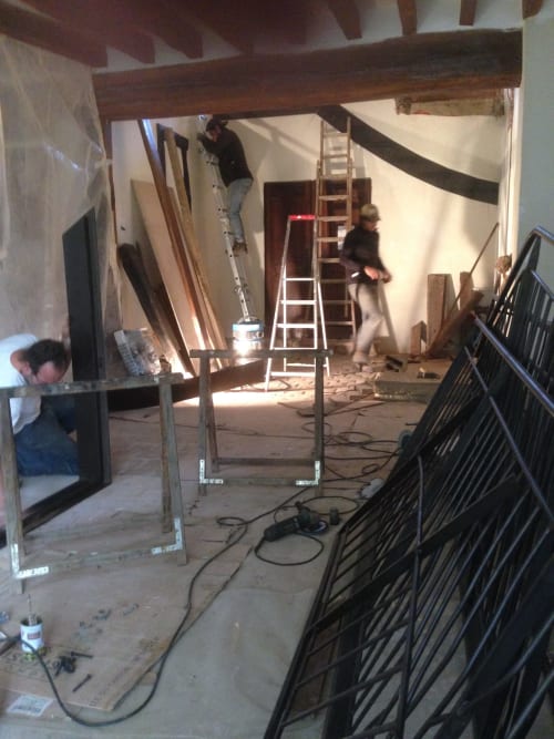 Interior renovation in progress at Domaine de l'Ocrerie, a French bed and breakfast in Pourrain