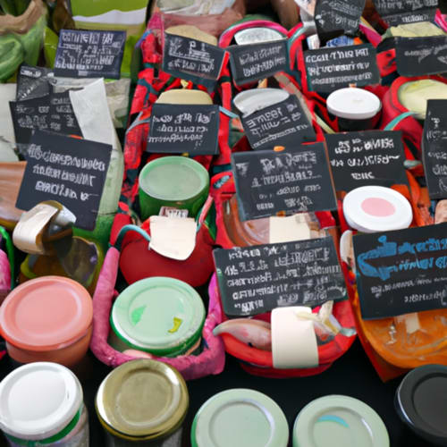 Étalage de produits frais au marché local