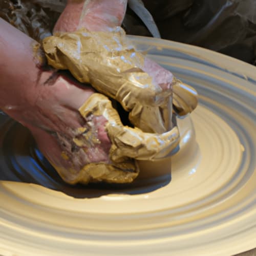 Personne en train de sculpter une œuvre en argile