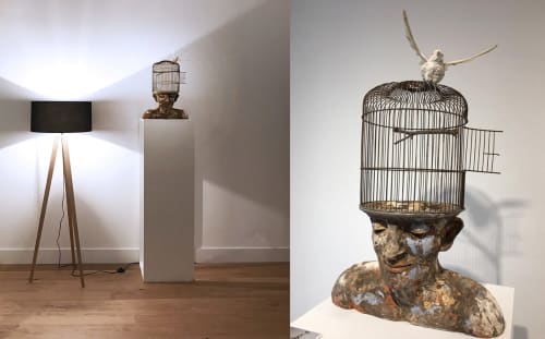 Installations d'art contemporain au Domaine de l'Ocrerie, maison d'art à Pourrain, France
