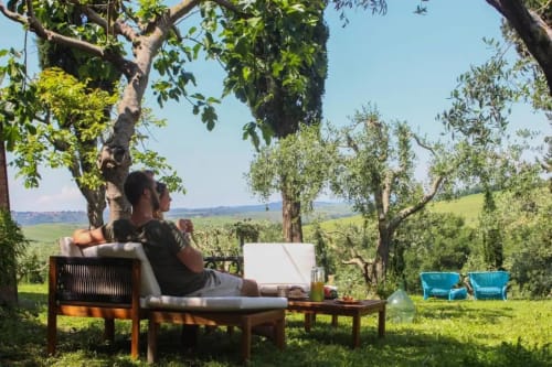 Cozy outdoor corner at an agriturismo in Tuscany