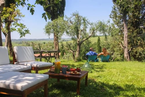Cozy outdoor corner at an agriturismo in Tuscany