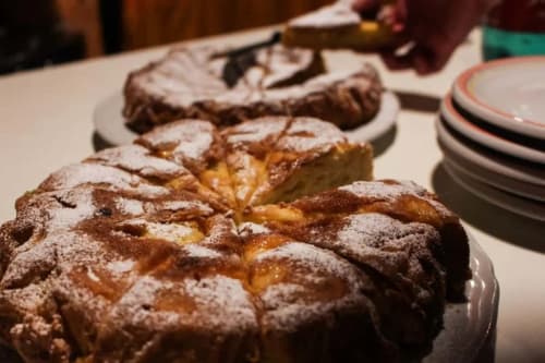 Homemade Tuscan food prepared with local ingredients.