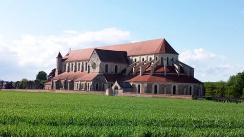 Historic stone abbey converted to Domaine de l'Ocrerie B&B in Pourrain, France