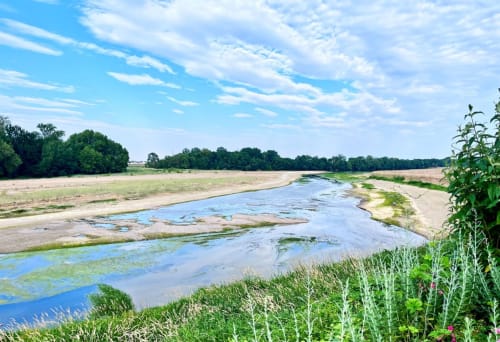 vue sur la loire basse devant le Logis escale grand gite saumur 
