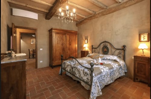 Camera matrimoniale appartamento Agriturismo Ulivello in Chianti