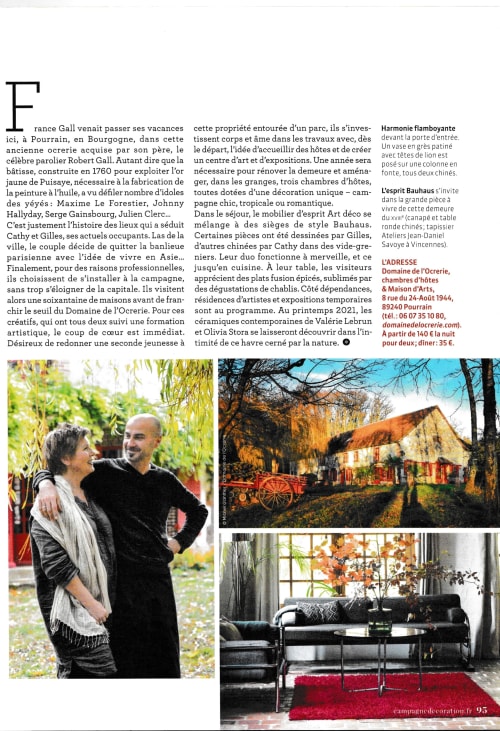 Nous au Domaine de l'Ocrerie à Pourrain, Bourgogne, ferme rustique et décoration intérieure élégante