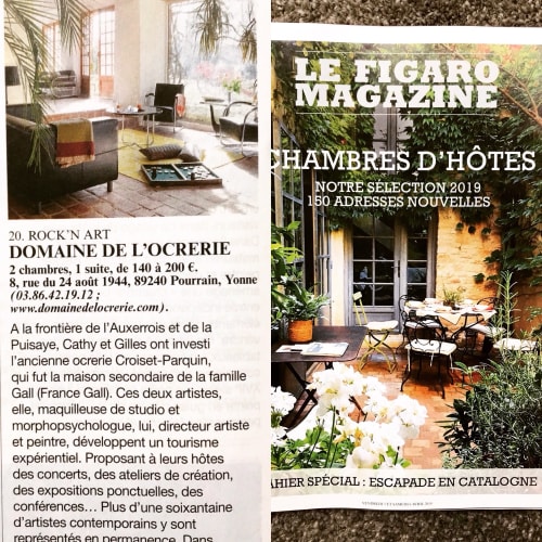 article sur le Domaine de l'Ocrerie à Pourrain, France