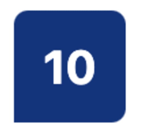 Icono de calendario azul que muestra el número 10 para la disponibilidad de reservas Estartit