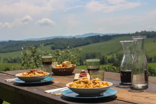 Homemade Tuscan breakfast and traditional dishes at Agriturismo Quarantallina