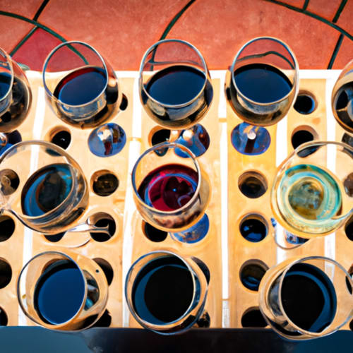 Copas de vino y barricas en una bodega tradicional