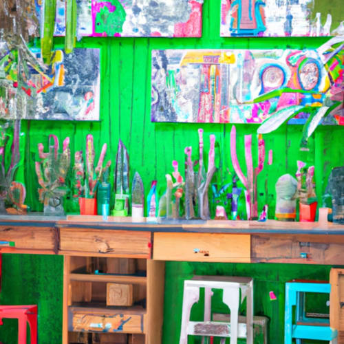 Barefoot Gallery and Cafe showcasing artistic creations and offering a cozy atmosphere