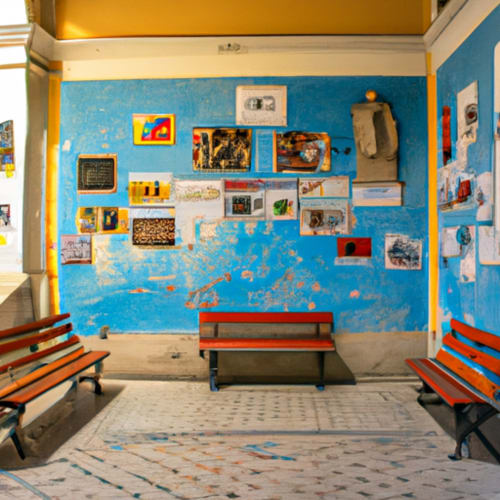 Un'immagine di un'opera d'arte esposta in una galleria d'arte di Imperia