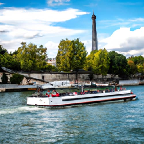 Une photo d'une croisière sur la Seine avec vue sur la Tour Eiffel