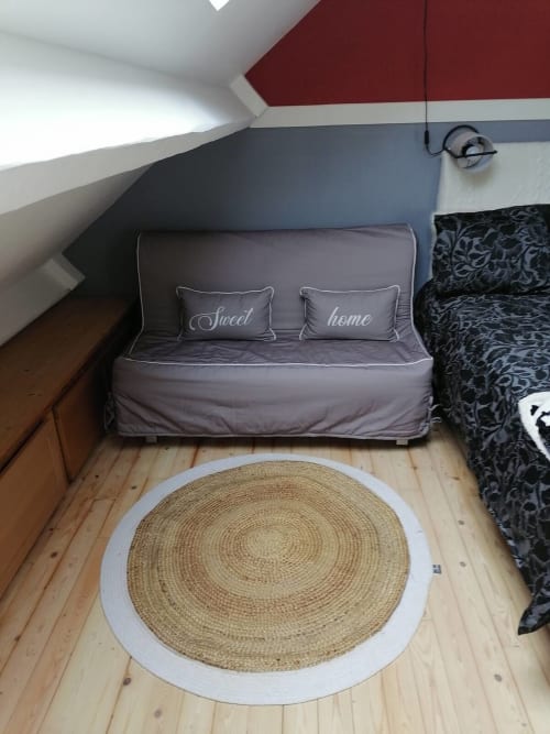 The sofa bed.