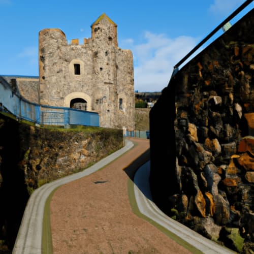 Panoramic view of Derry with its famous city walls