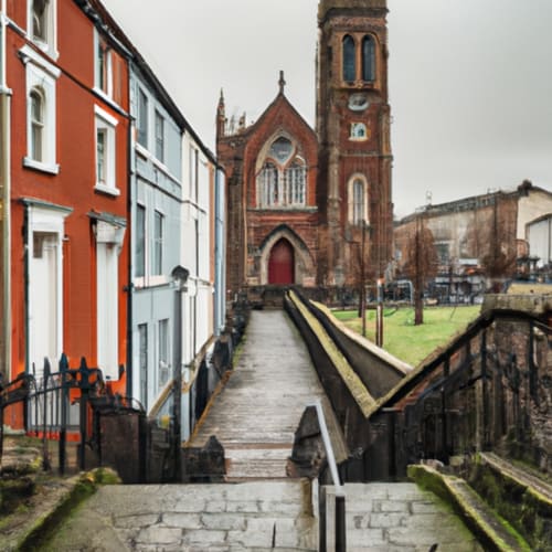 An experienced guide leading a group on a historical walking tour in Derry