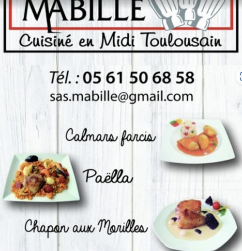 Menú de catering Mabille con cocina Midi-Toulousain: Calamares rellenos, Paella, Capón a las Morillas cerca de Mirepoix