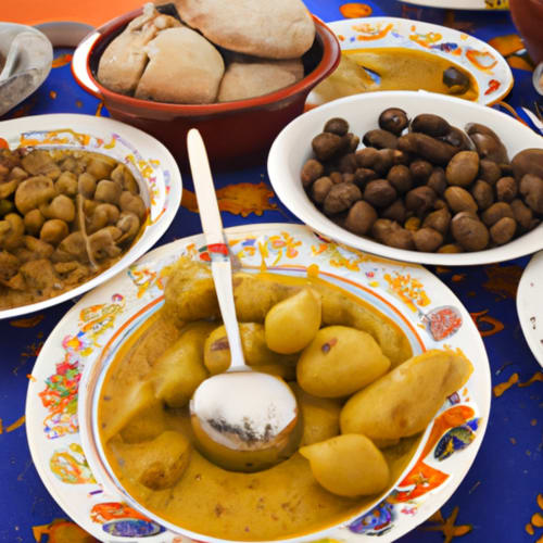 Table remplie de spécialités culinaires marocaines