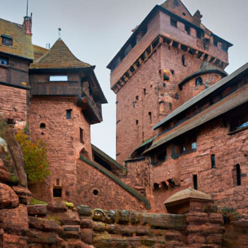 Photo du Château du Haut-Koenigsbourg avec vue sur la région
