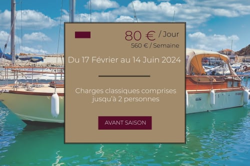 Promotion début de saison à Banyuls-sur-Mer : location de voiliers amarrés 80€/jour ou 560€/semaine dans les eaux turquoise de la Méditerranée.