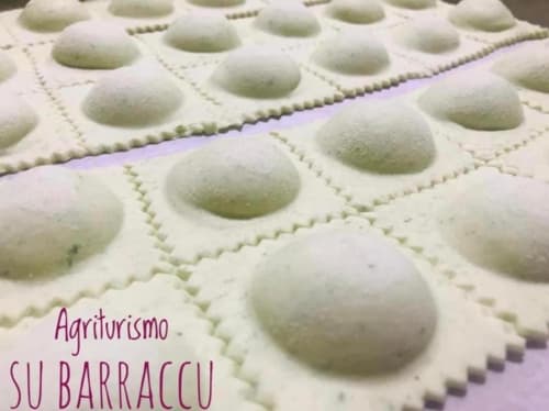 Close-up of quilted mattress with green fabric at Agriturismo Su Barraccu in Loceri, Italy