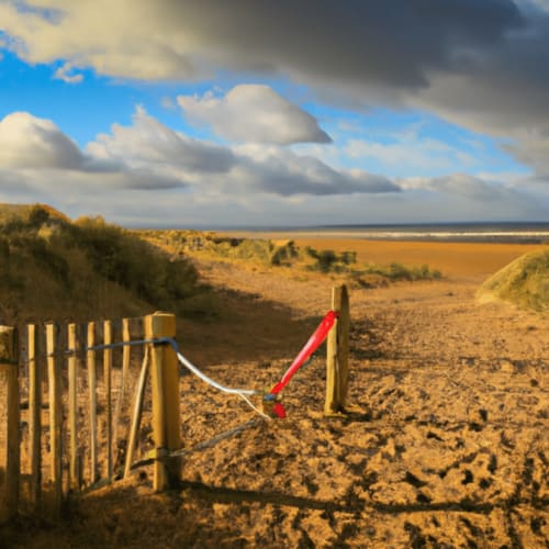 A picture of a deserted beach with clear blue water and soft sand