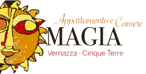 Logo del ristorante SoleMagia con illustrazione del sole, Appetitamento e Camere a Vernazza, Cinque Terre