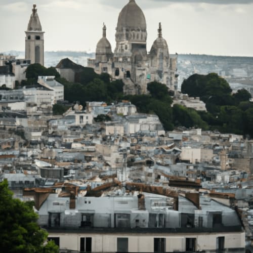Basilique du Sacré-Cœur vue depuis l'Appart Hôtel Panambi à Chevilly-Larue, skyline de Paris