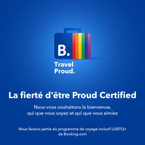 Message de bienvenue certifié LGBTQ+ Booking.com Travel Proud pour Domaine Des Bois Argentés