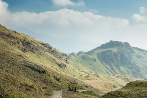 Scenic valley landscape near Haydon Bridge with rolling hills and mountain views